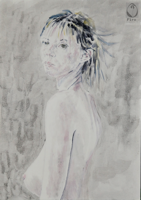 oil on paper - olio su carta di Piro